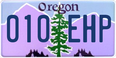OR license plate 010EHP