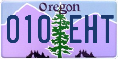 OR license plate 010EHT