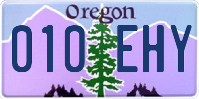 OR license plate 010EHY