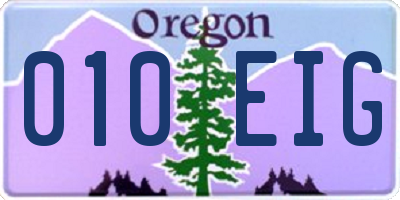 OR license plate 010EIG