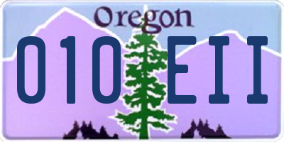 OR license plate 010EII