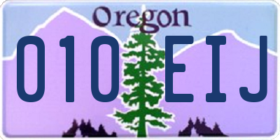 OR license plate 010EIJ