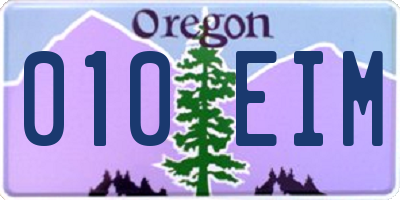 OR license plate 010EIM