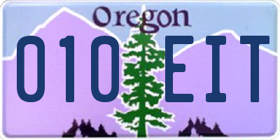 OR license plate 010EIT