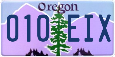OR license plate 010EIX