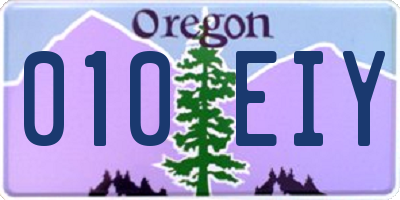 OR license plate 010EIY