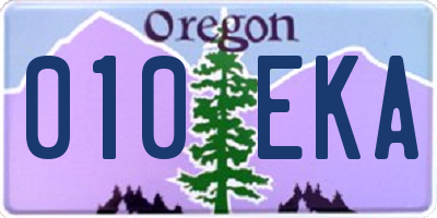 OR license plate 010EKA