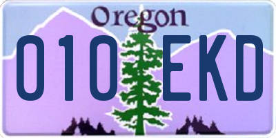 OR license plate 010EKD