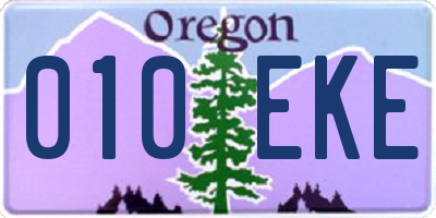 OR license plate 010EKE