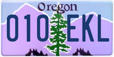 OR license plate 010EKL