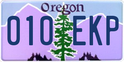 OR license plate 010EKP