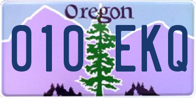 OR license plate 010EKQ