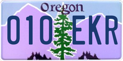 OR license plate 010EKR
