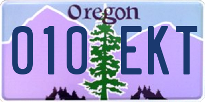 OR license plate 010EKT