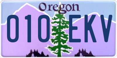 OR license plate 010EKV