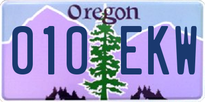 OR license plate 010EKW