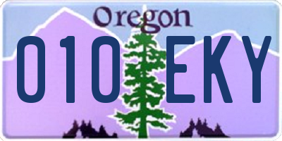 OR license plate 010EKY