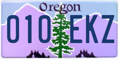 OR license plate 010EKZ
