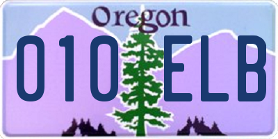 OR license plate 010ELB