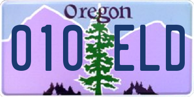 OR license plate 010ELD