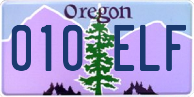 OR license plate 010ELF