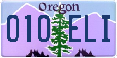 OR license plate 010ELI