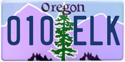 OR license plate 010ELK
