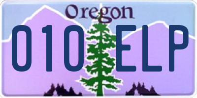 OR license plate 010ELP