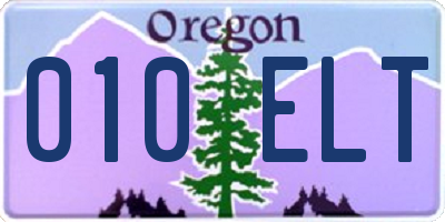 OR license plate 010ELT