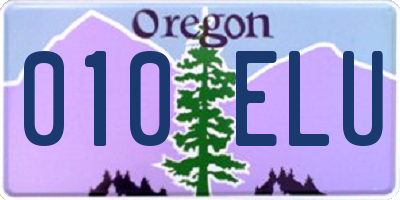 OR license plate 010ELU