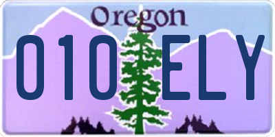 OR license plate 010ELY
