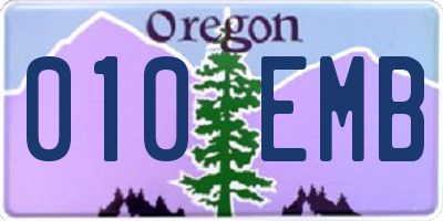 OR license plate 010EMB