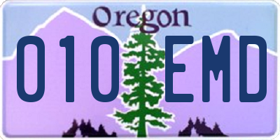 OR license plate 010EMD