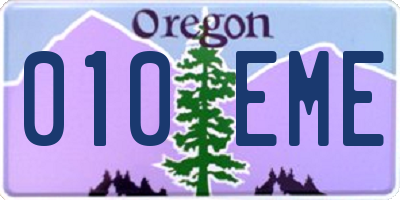 OR license plate 010EME