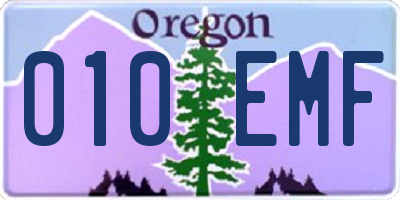 OR license plate 010EMF