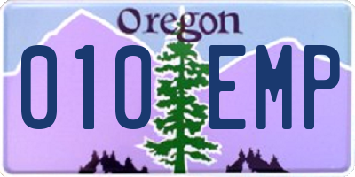 OR license plate 010EMP