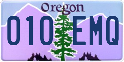 OR license plate 010EMQ