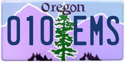 OR license plate 010EMS