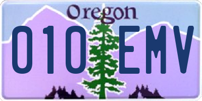 OR license plate 010EMV