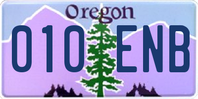 OR license plate 010ENB