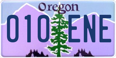 OR license plate 010ENE