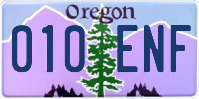 OR license plate 010ENF