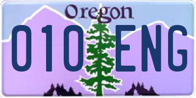 OR license plate 010ENG