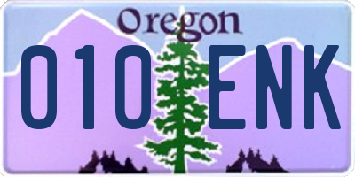 OR license plate 010ENK
