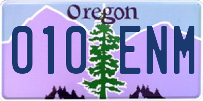OR license plate 010ENM