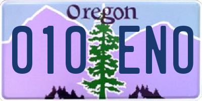 OR license plate 010ENO