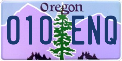 OR license plate 010ENQ