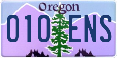 OR license plate 010ENS