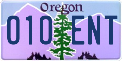 OR license plate 010ENT
