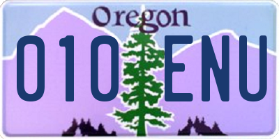 OR license plate 010ENU